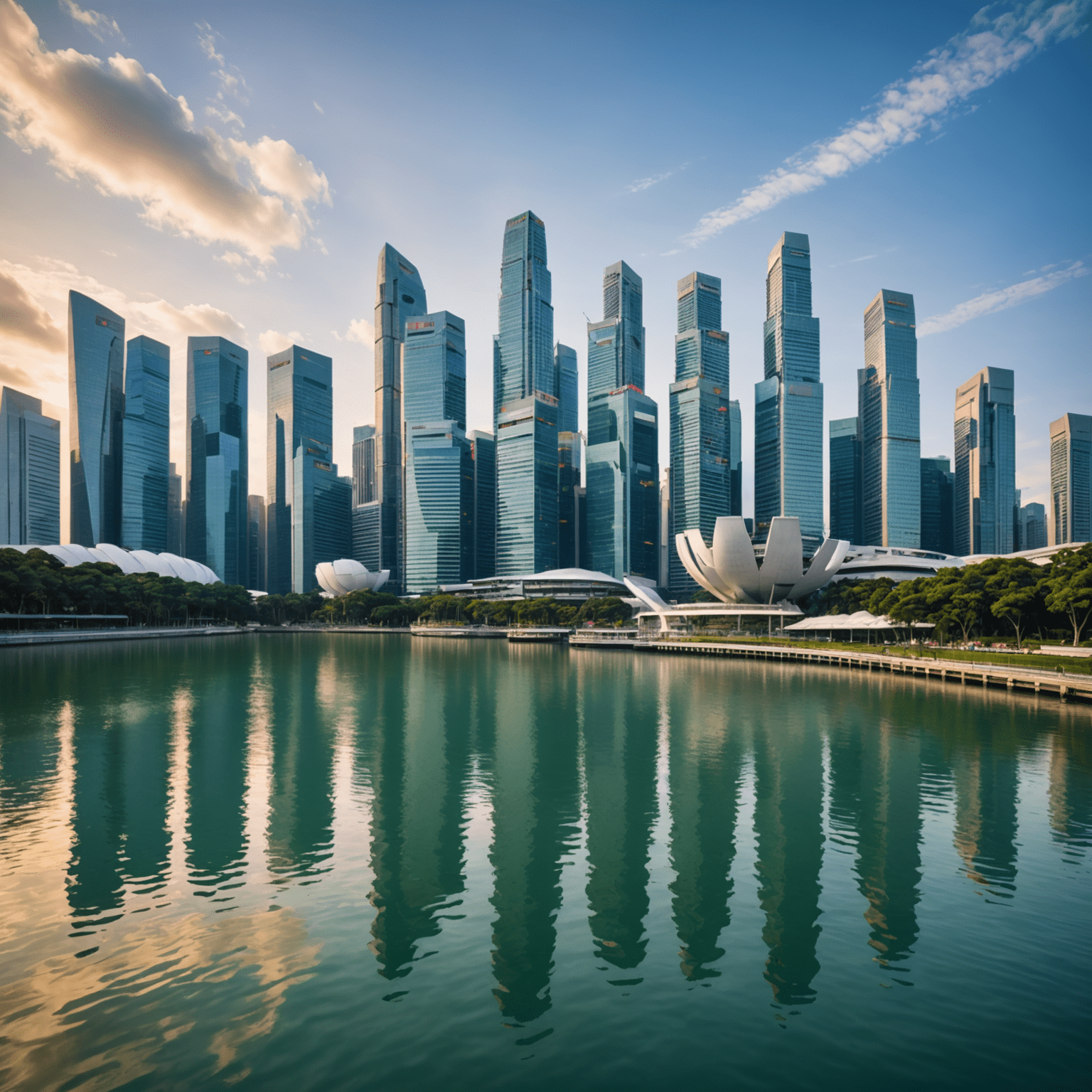 Singapore skyline with Marina Bay Sands and financial district, symbolizing the city's economic growth and investment opportunities