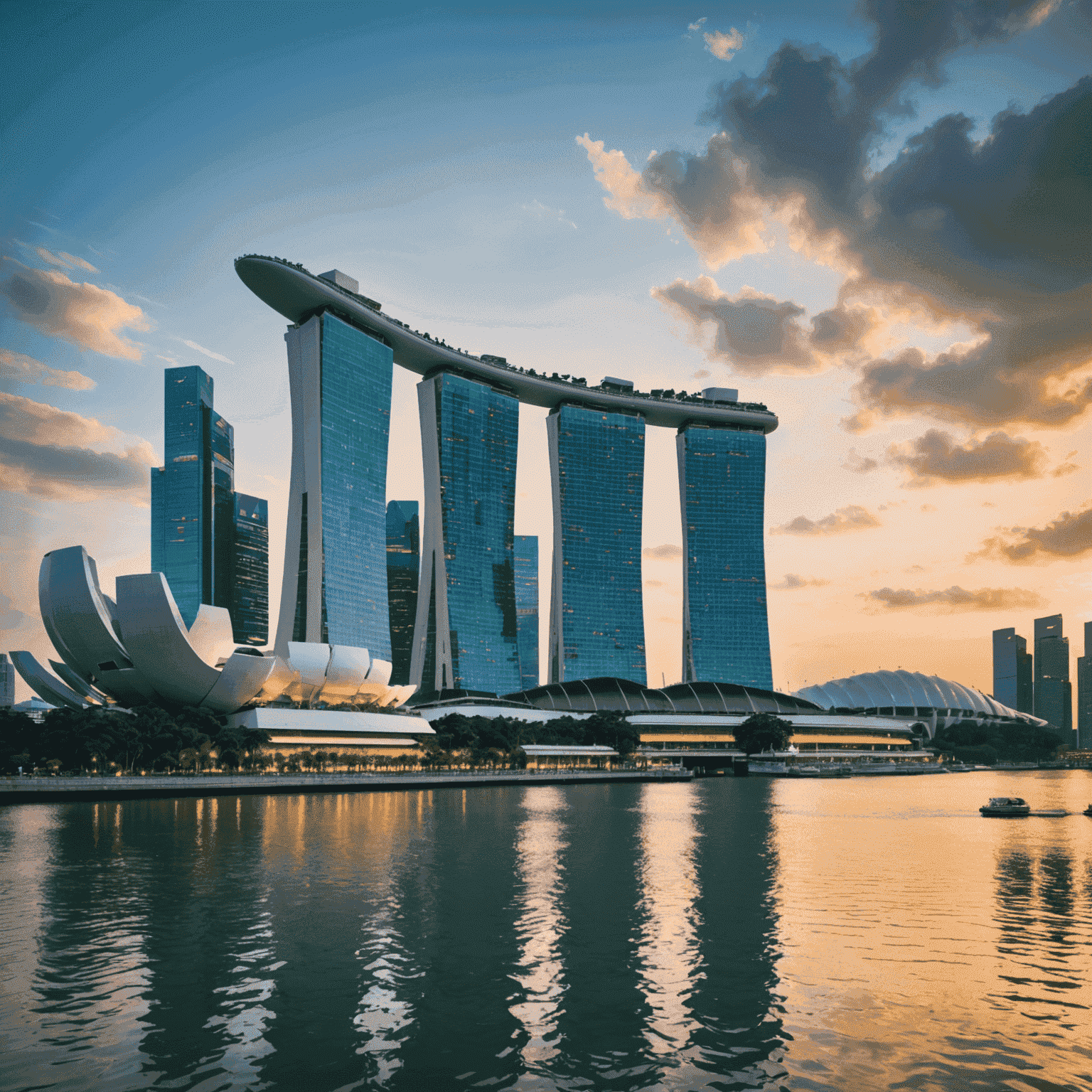 Singapore skyline with iconic Marina Bay Sands and financial district, symbolizing the prosperous retirement landscape