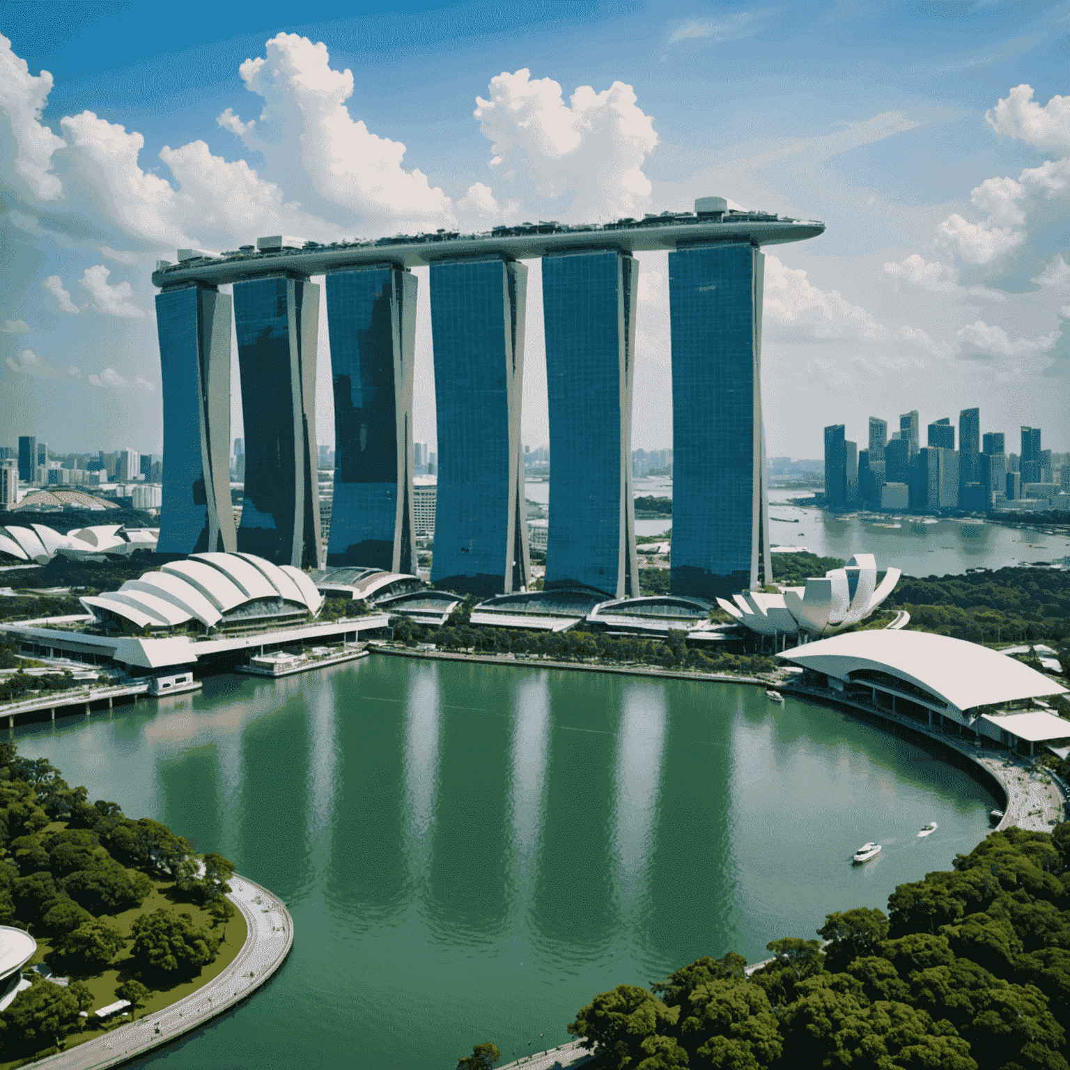 Singapore's skyline featuring modern skyscrapers and the iconic Marina Bay Sands, symbolizing the city's thriving real estate market